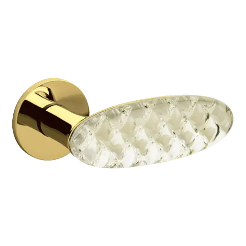 Poignée de porte CRYSTAL ROYAL rosace ronde